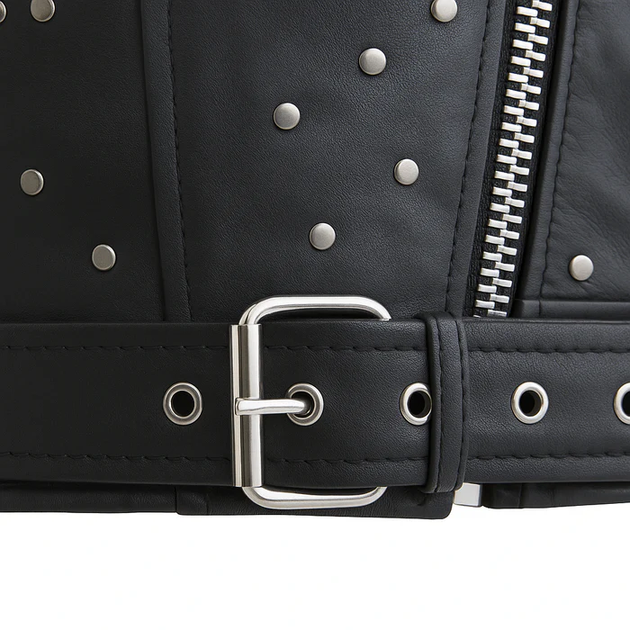 Claudia Women's Fashion Leather Jacket - Image 12
