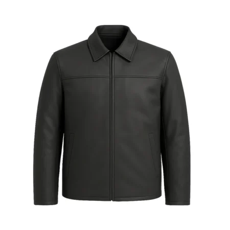 JD Black Vortex Men's Cowhide Leather Jacket