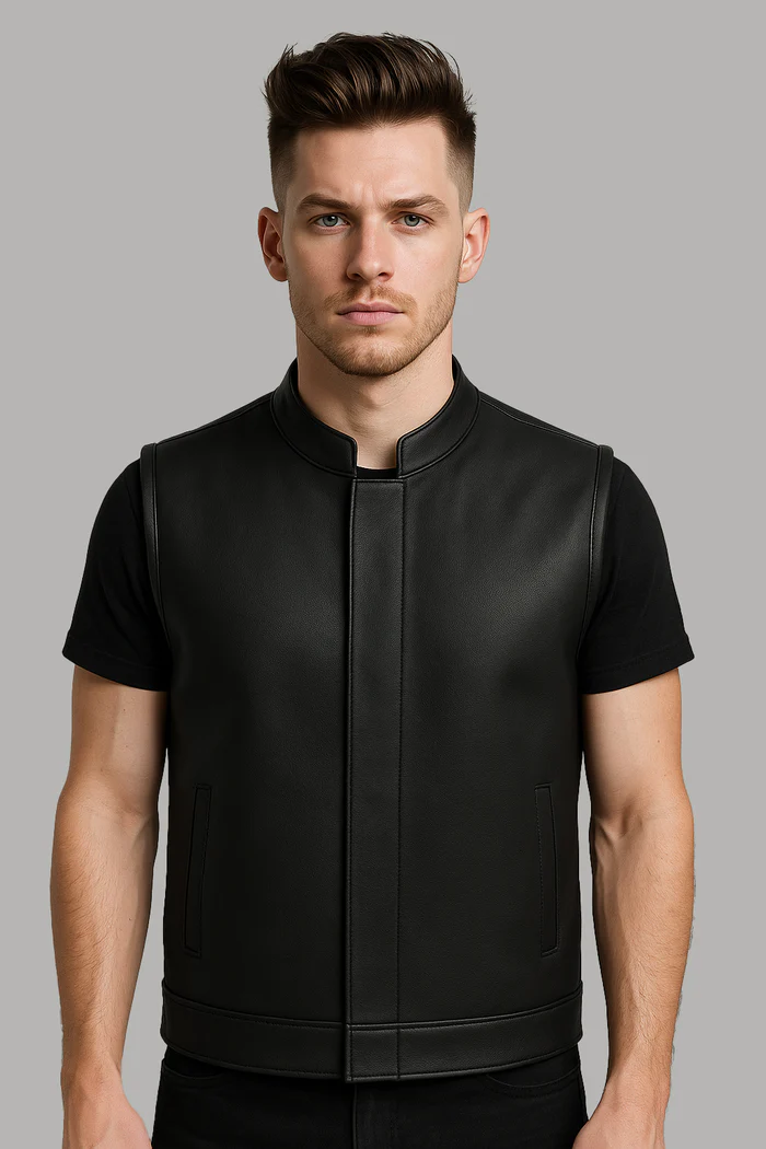 Darkhaven Men's Moto Club Leather Vest - Image 6