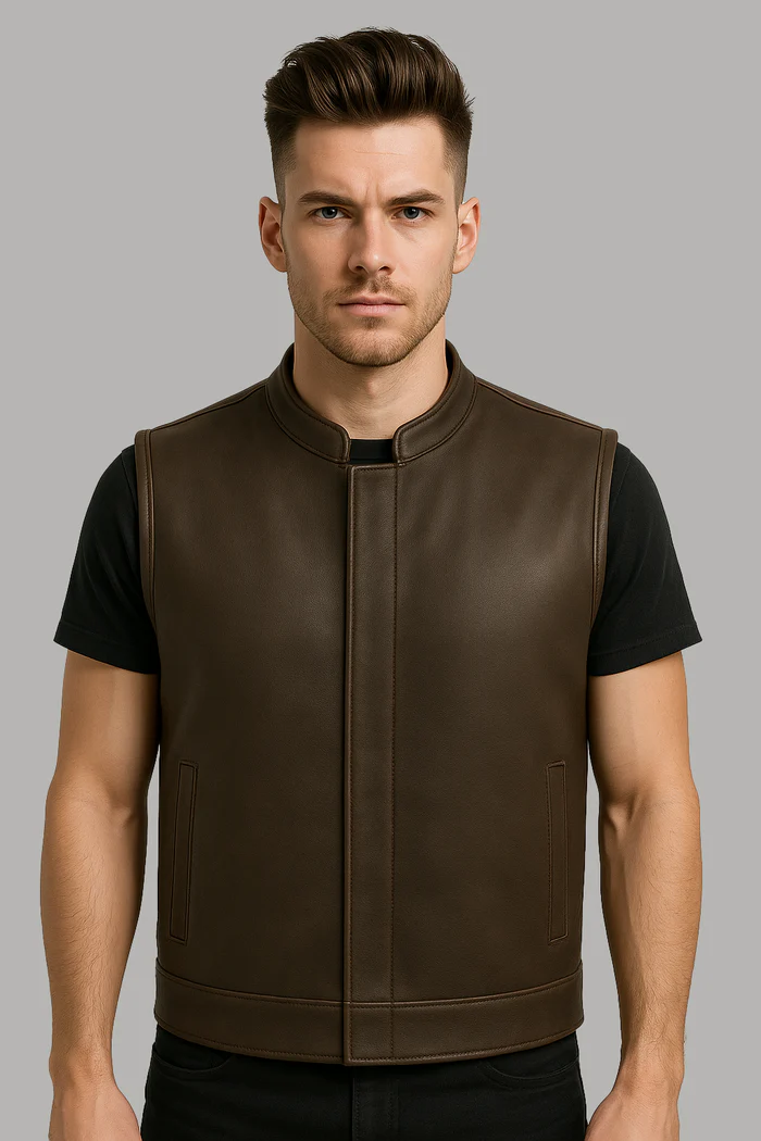 Darkhaven Men's Moto Club Leather Vest - Image 14