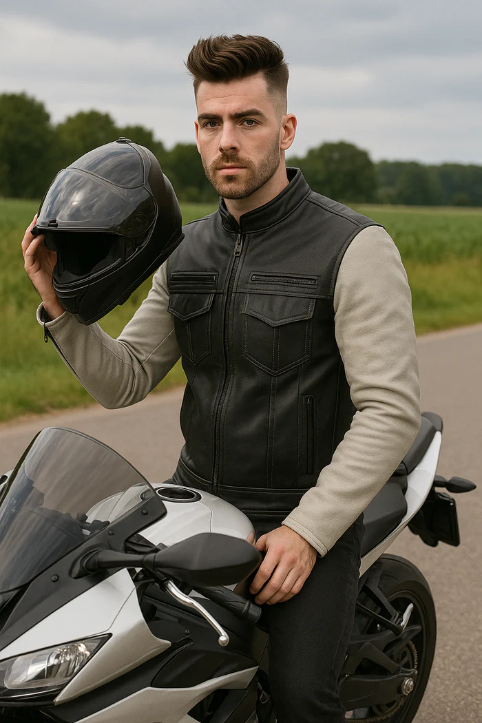 Inferno Edge Men's Moto Leather Jacket - Image 17