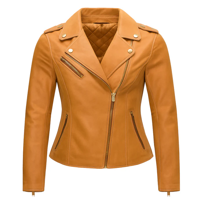 Sloane Steel Women's Leather Biker Jacket - Image 9