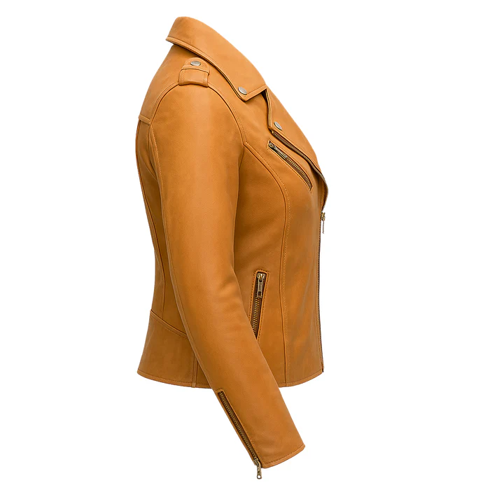 Sloane Steel Women's Leather Biker Jacket - Image 10