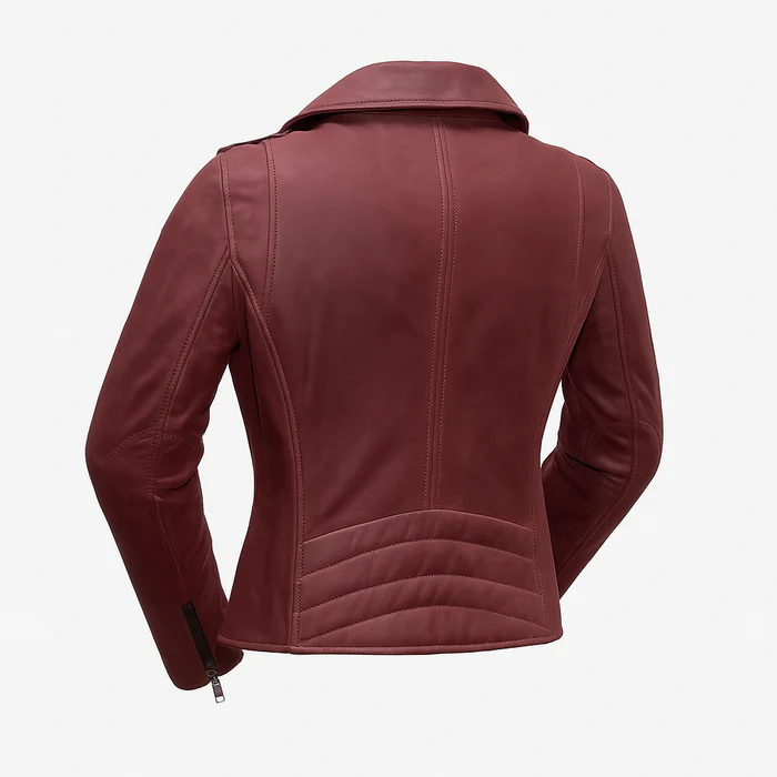 Sloane Steel Women's Leather Biker Jacket - Image 3