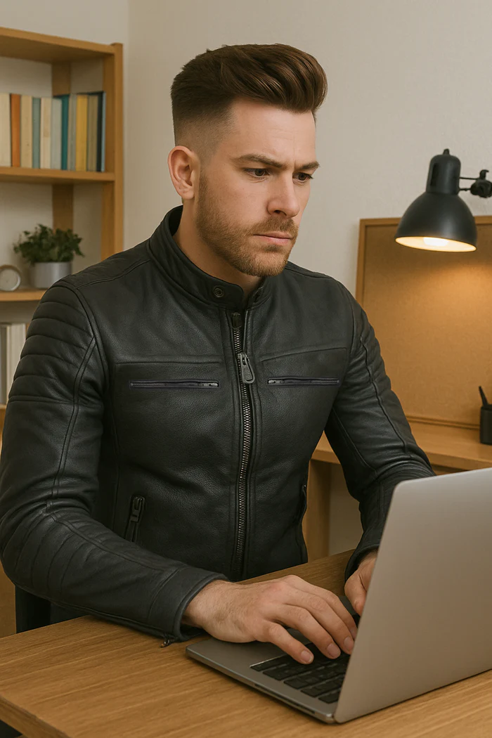 Steelcore Men's Motorcycle leather jacket - Image 16