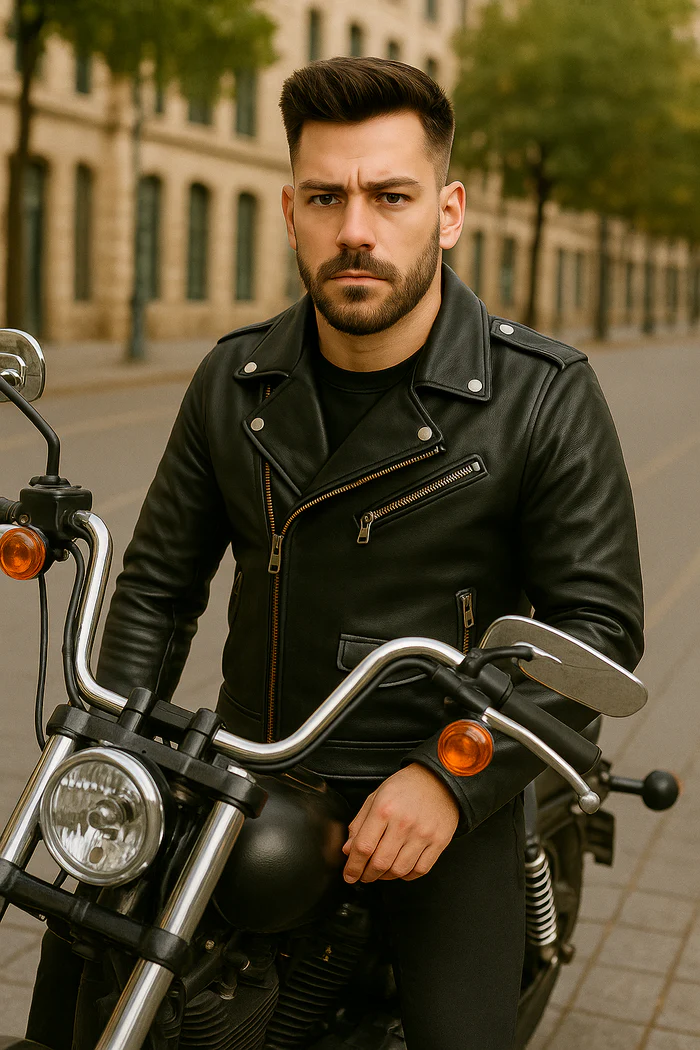 Roadburn Men's Motorcycle Leather Jacket - Image 7