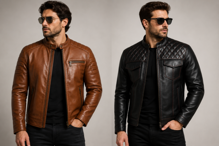 Brown vs black leather jackets comparison