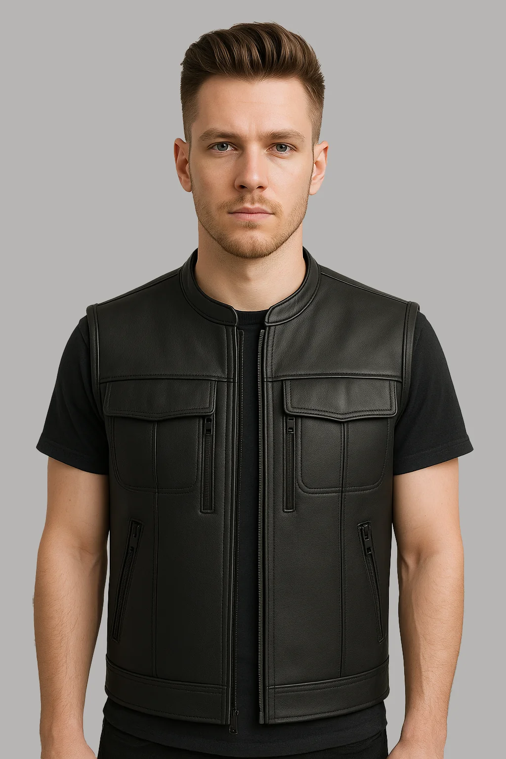 Warpath – Men's Motorcycle Leather Vest - Image 6